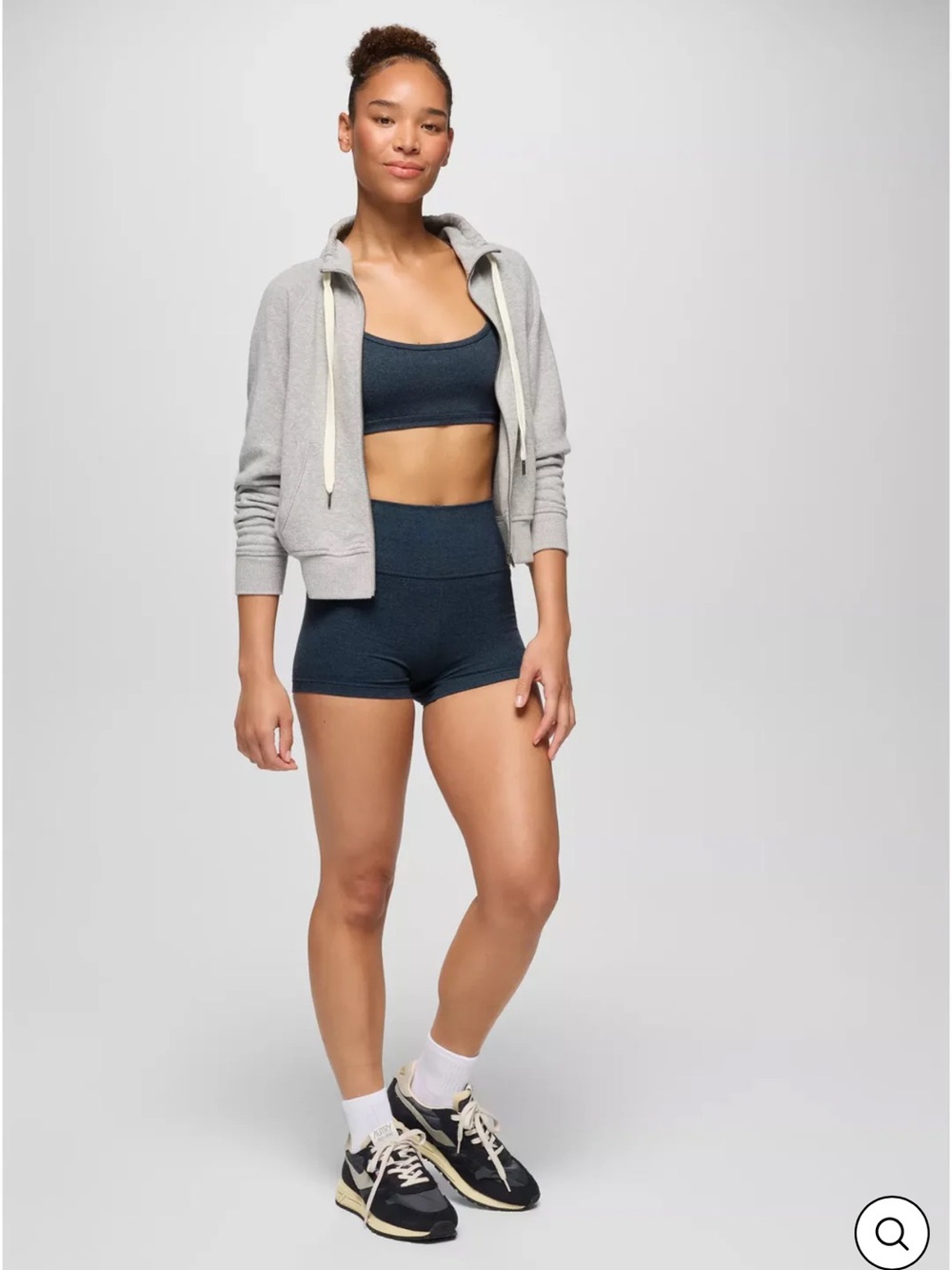 SET -  prAna dark gray sports bra & biker shorts